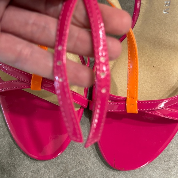 Chinese Laundry Strappy High Heel Sandals - Fuchsia & Orange Size 8.5 - Picture 6 of 12